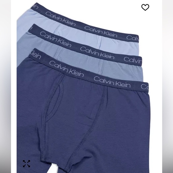 Calvin Klein Big Boys Stretch Boxer Brief 3-Pack Blue Indigo Youth M NIP - Picture 3 of 4